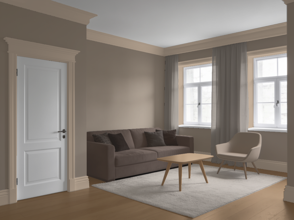 Раскрашенный интерьер